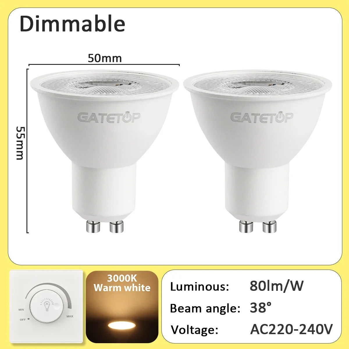 lot spots led gu10 blanc chaud froid éclairage encastré intérieur moderne
