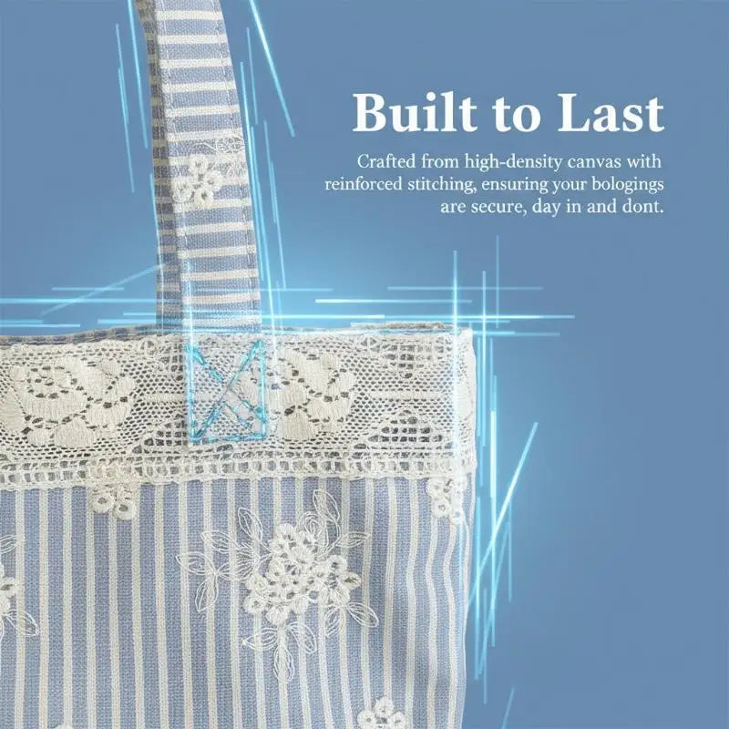 sac main chic gris clair rayures horizontales dentelle blanche poignées détachables polyester féminin
