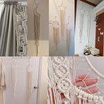 décoration murale macramé bohème tresses noeuds franges cœur lune étoile