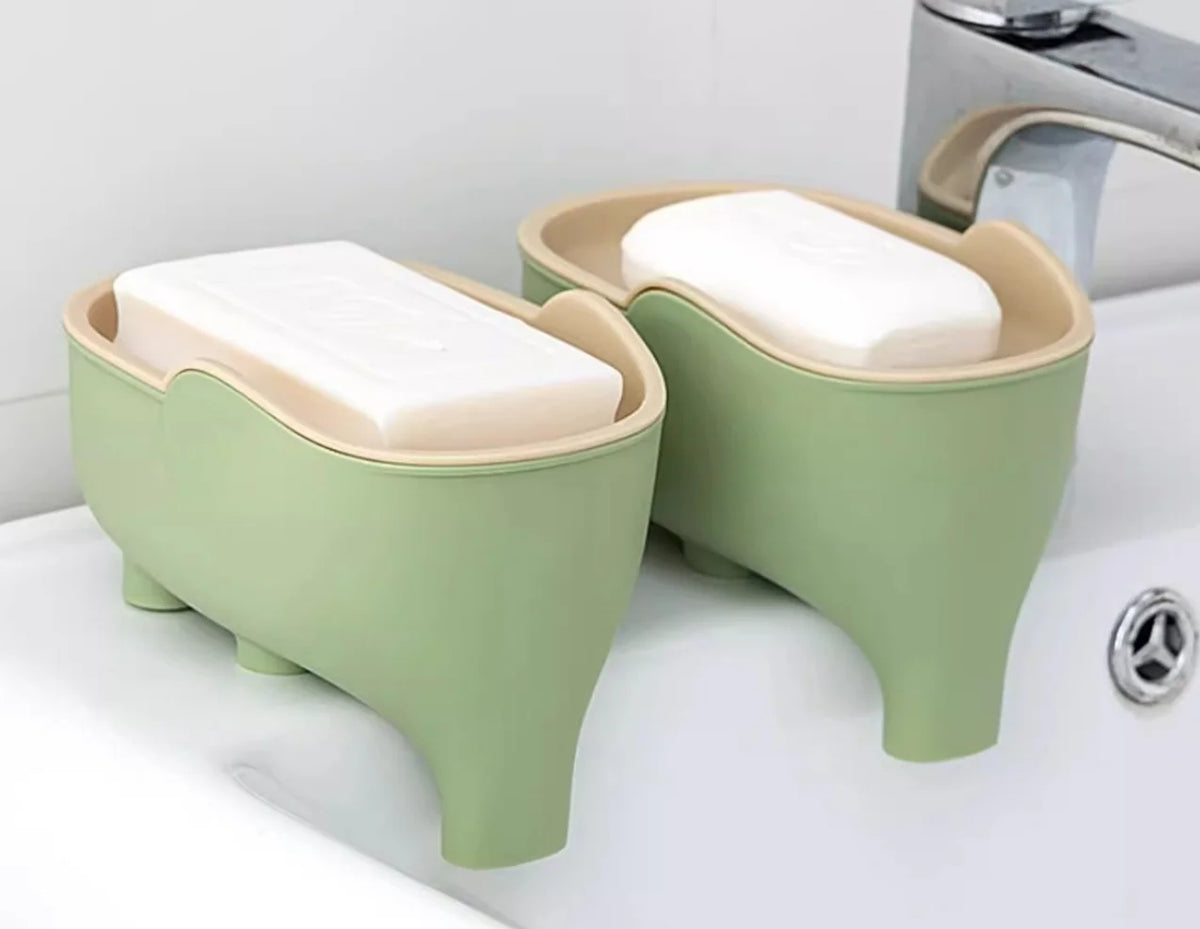 porte savon éléphant forme animaux lisses texturés picots couleurs variées décoration salle bain