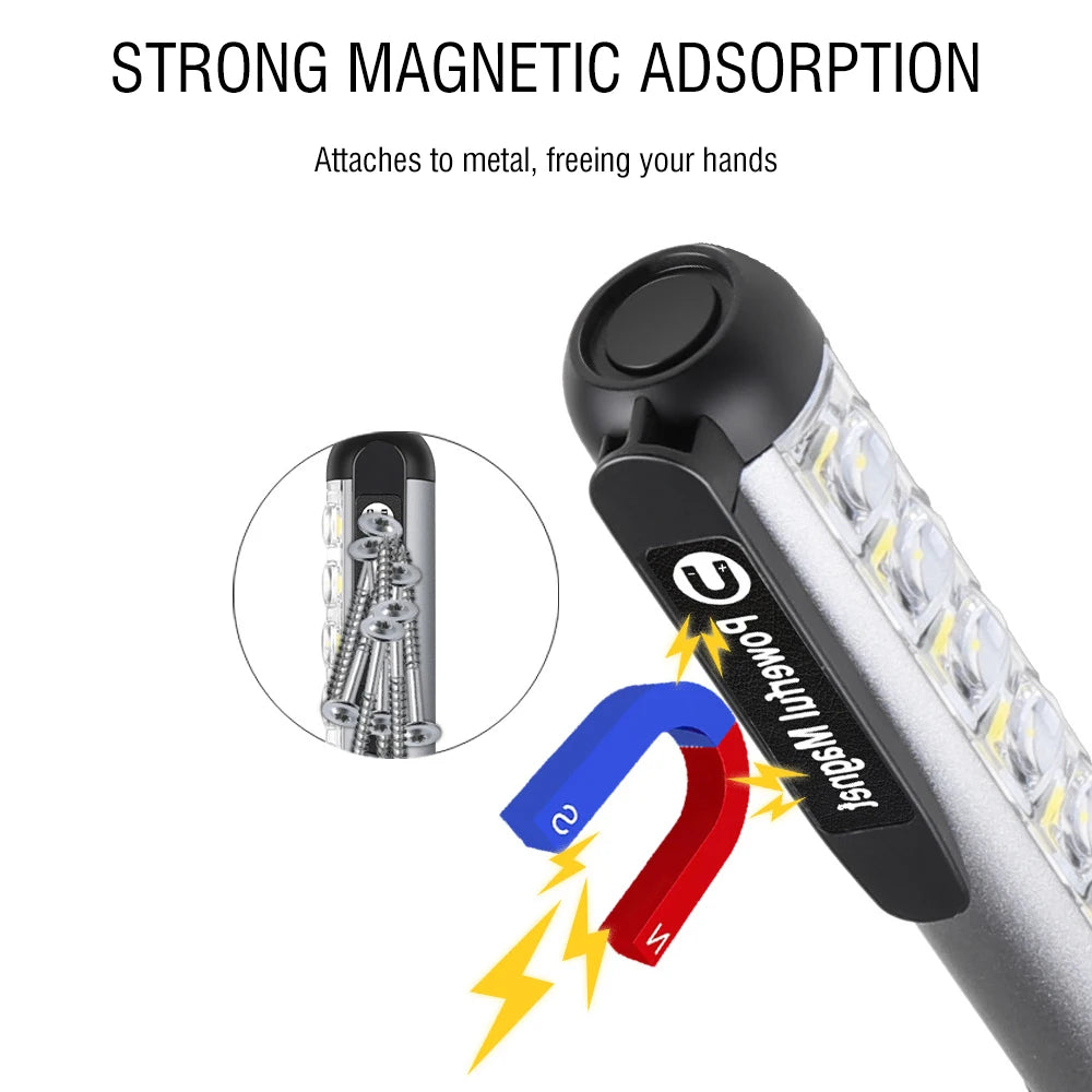 lampe poche rechargeable led ultra lumineuse pince aimant étanche camping