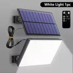 lampe solaire détecteur mouvement 400 led noir blanc bleu moderne étancheextérieur télécommande