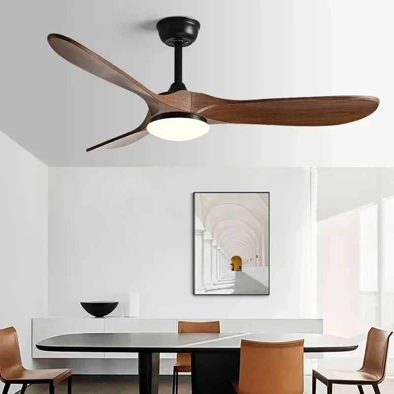 ventilateur led moderne lampe intégrée toucher interrupteur blanc noir bois