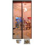 rideau porte moderne gris translucide fleurs dorées motifs géométriques bien ventilé anti insectes