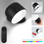 lampe led tactile noire rotation 360° couleurs changeables télécommande moderne minimaliste