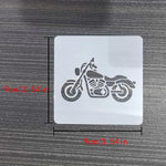 stencils moto blanc brun motifs scooters 9cm 9cm minimaliste peinture bricolage