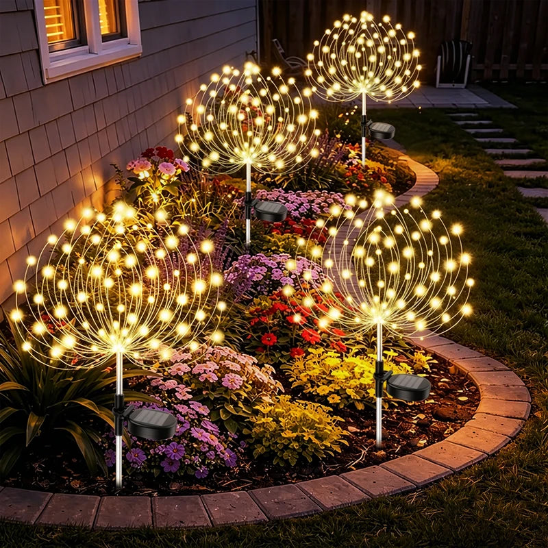 guirlande lumineuse solaire multicolore moderne filament fleur extérieure imperméable led jardin