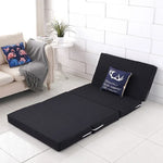 matelas pliant portable éponge tapis couchage sol noir moderne fonctionnel