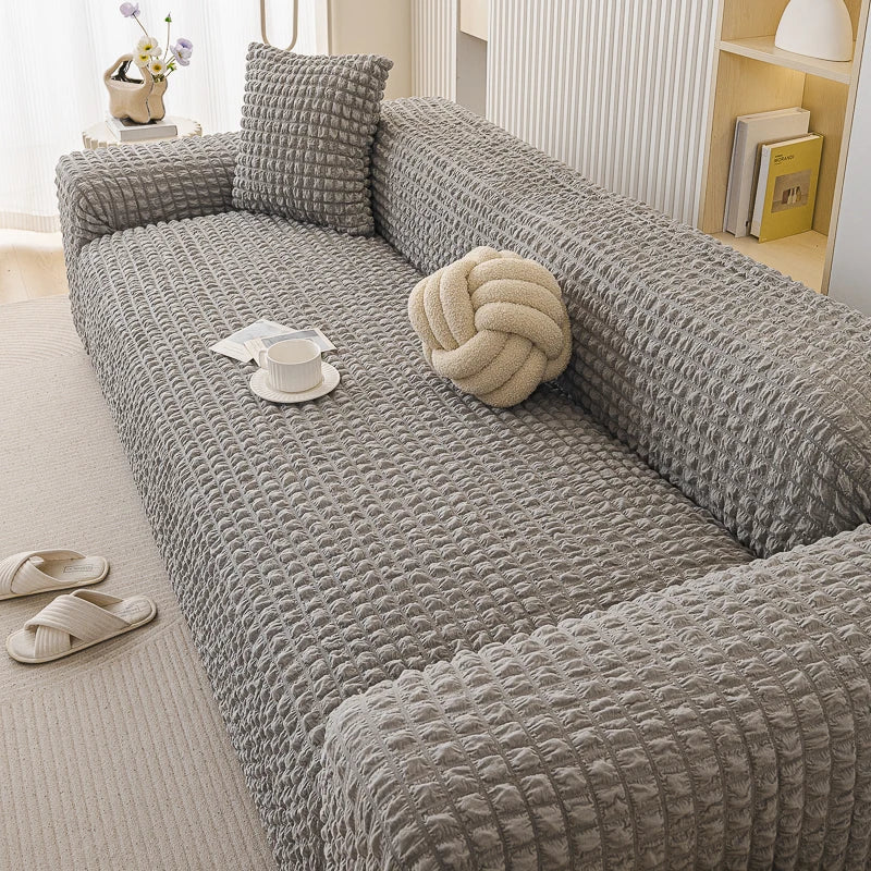 housses canapé moderne polyester spandex gris beige bleu noir texture maille