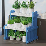 étagère plante bambou moderne simple niveaux naturel hauteur 30cm largeur 57cm