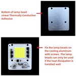 projecteur led module 50w blanc 6500k matériau électronique vis fixation 58x50mm