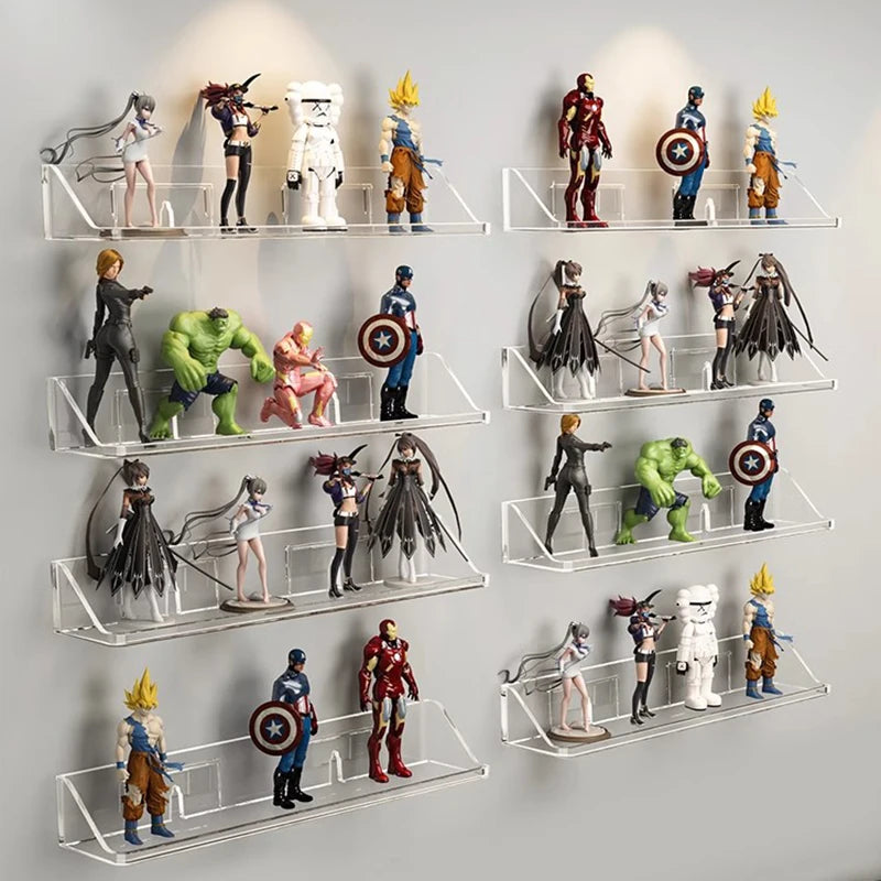 présentoir étagères murales transparents figurines super héros anime voiture collection moderne minimaliste