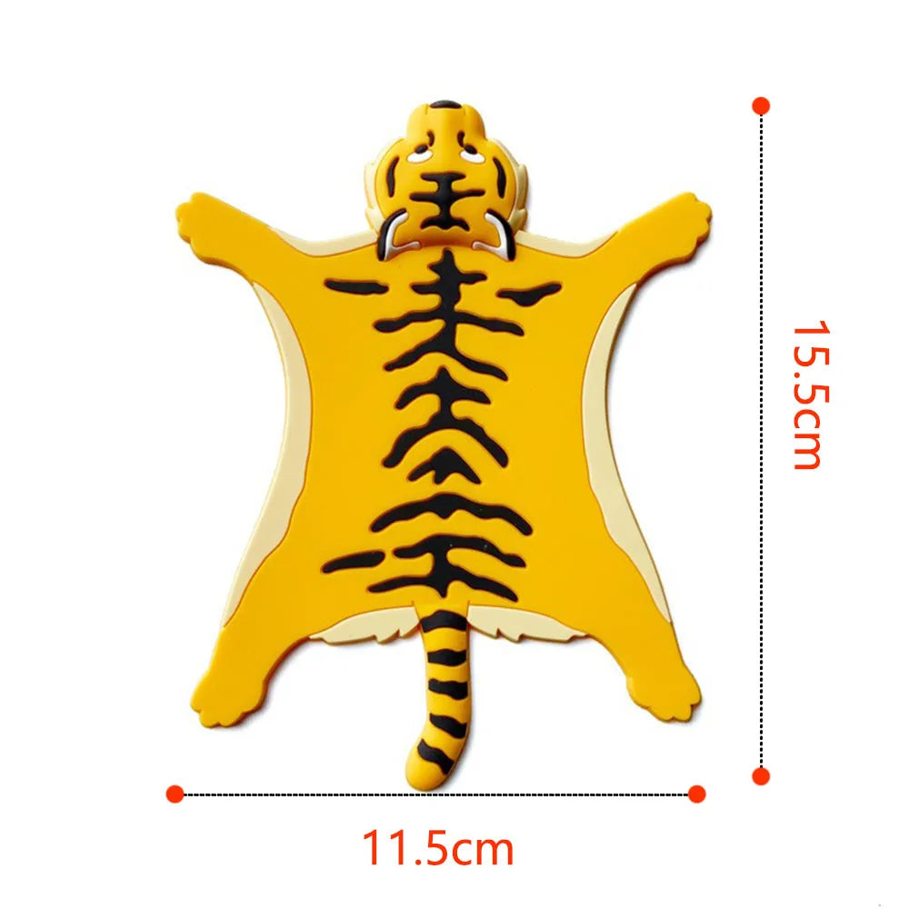 porte gobelet animaux imprimés créatif moderne adhésif rose jaune bleu marron tigre léopard