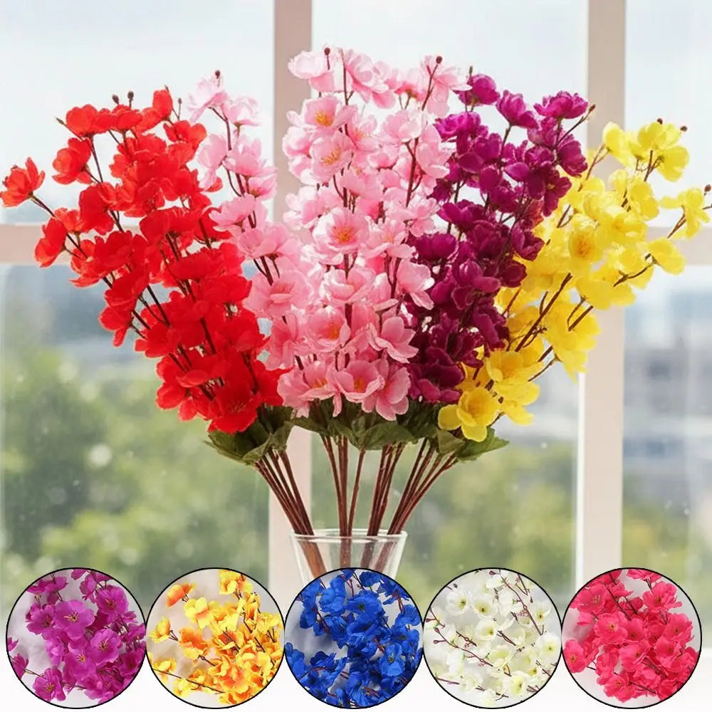 bouquet fleurs artificielles modernes 55cm rouge rose violet jaune blanc bleu anniversaire mariage décoration