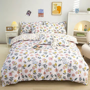 housse couette imprimée motifs floraux moderne colorée lit grande taille