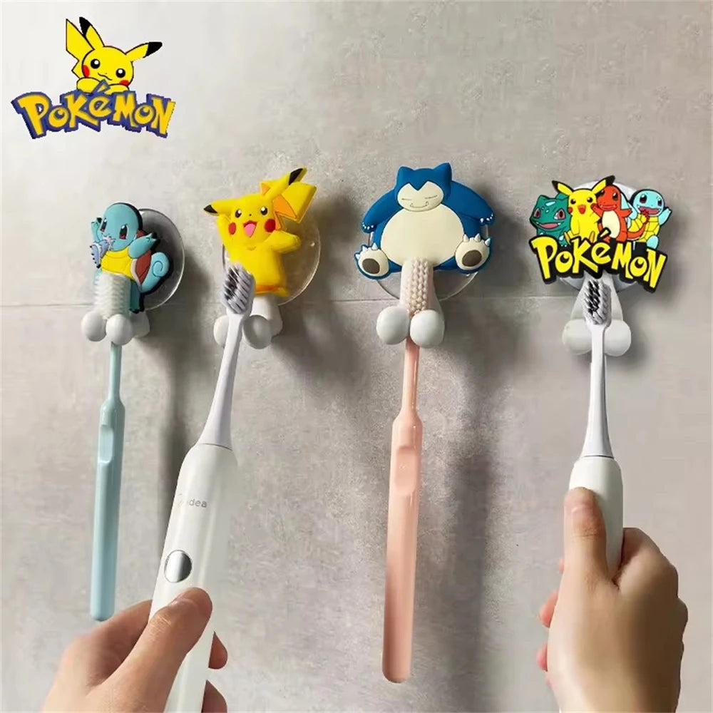 porte brosse dents murale pokemon pikachu squirtle bulbasaur ventouse salle bain