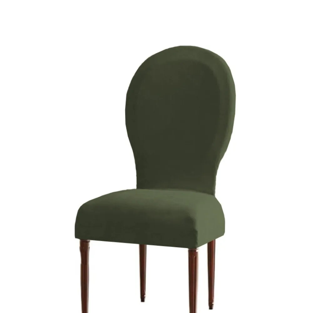 Housse chaise velours couleurs unies moderne adhésif protection siège polyester coton gris marron vert