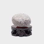 support bois sculpté statue bouddha vase décoration intérieure rustique marron foncé artisanal