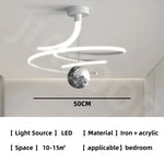 suspension lumineuse moderne minimaliste spirale sphère texturée noir blanc led chambre salon