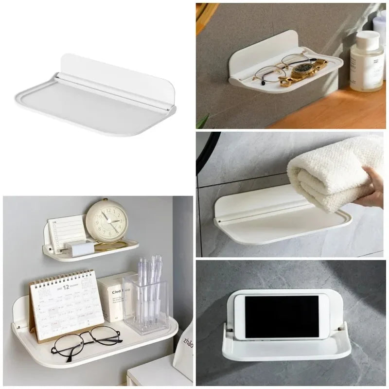 Support de rangement mural pliable en vert utilisé dans une cuisine