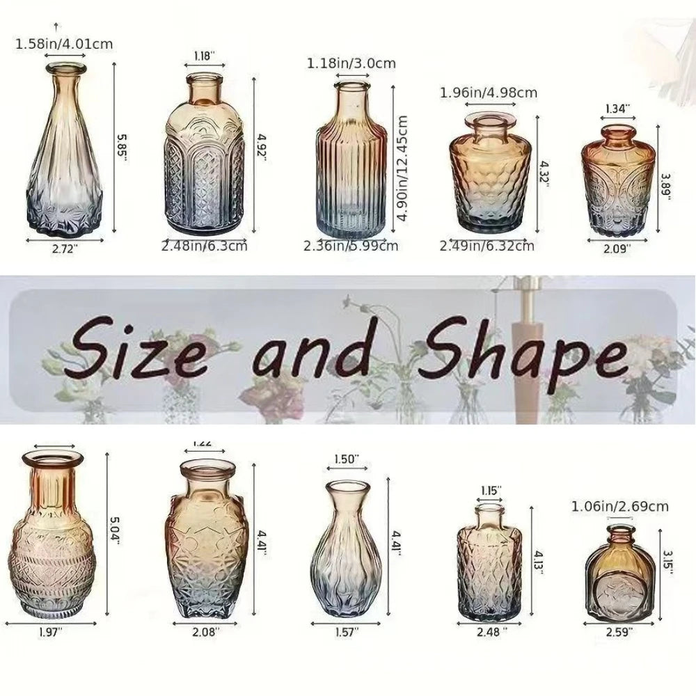vases verre transparents ombre vintage vert marron bleu rose élégants décoration fleurs