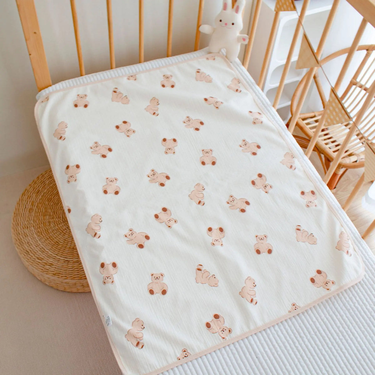 tapis bébé blanc ours marron imprimé moderne doux couche enfant 36 mois