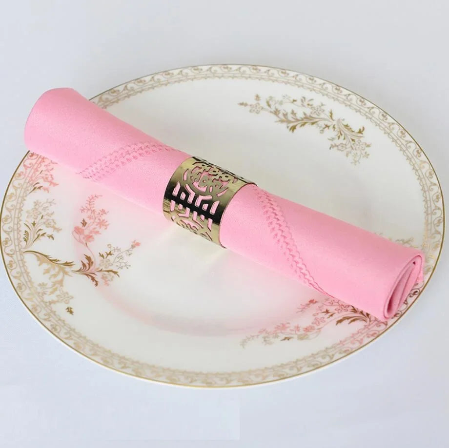 serviette table polyester unie bordure dentelle classique mariage décoration restaurant