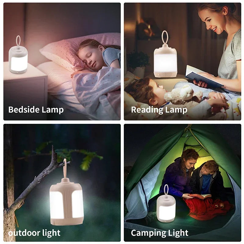 lampe camping portable rechargeable usb led annuel garantie beige moderne compact anneau fixations