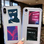 coques téléphone transparentes adhésives modernes minimalistes pop art multicolore violet bleu rose