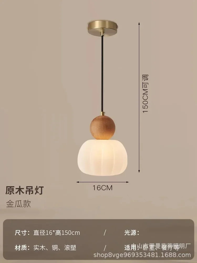 suspension lumineuse trois abatjour bois foncé blanc laiteux moderne minimaliste