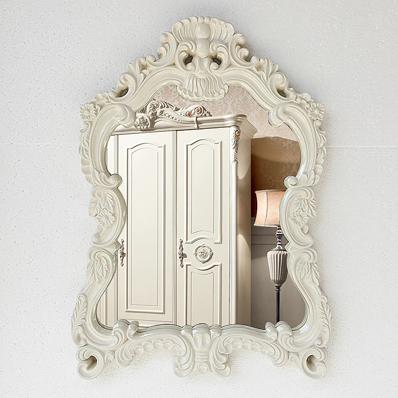 miroir baroque or blanc fixations murales décoration classique chambre salle bains ornements sculptés