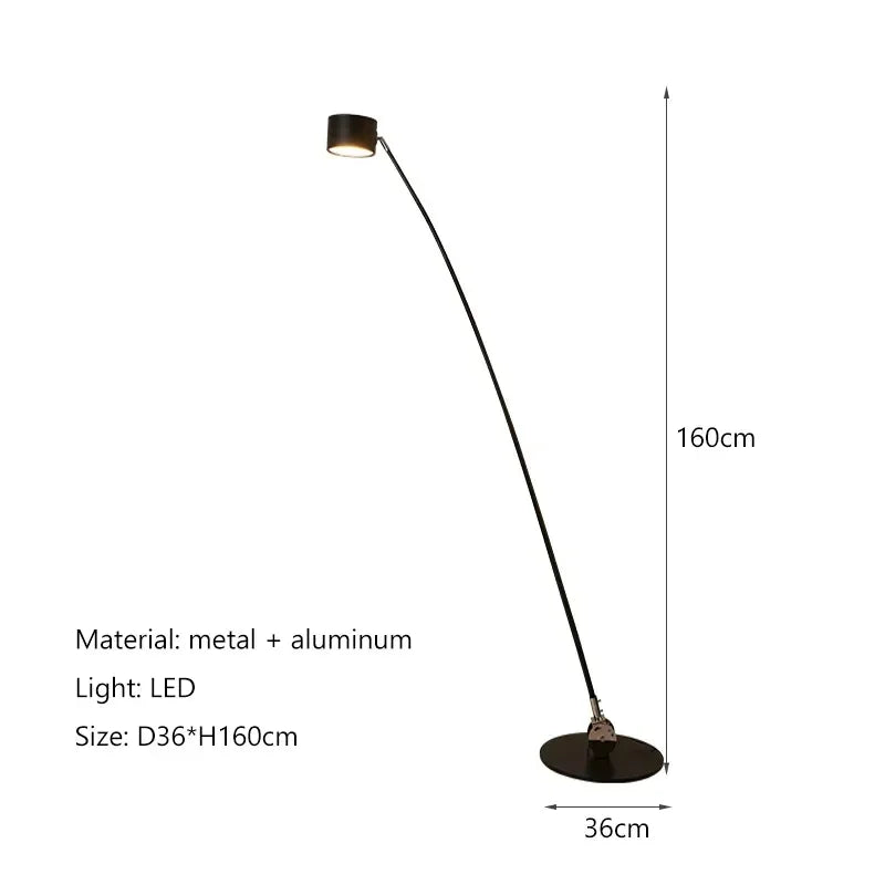 lampe sol led noir moderne art deco touch on off base plate