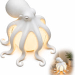 lampe table poulpe résine sculpturale led rechargeable usb gris noir blanc chambre