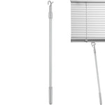 rideau tige télescopique argentée moderne crochet accessoire store vertical ouverture tissu chanvre lisse