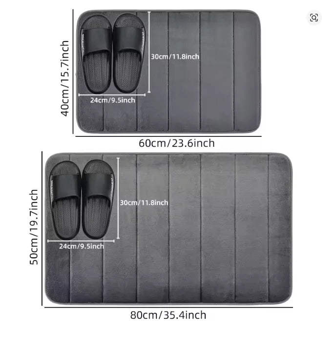 tapis sol gris doux moderne absorbant antidérapant machine lavable 40cm 60cm