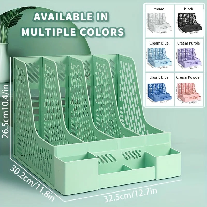 organisateur vert pastel perforations moderne rangement documents porte calendrier porte stylos porte clavier