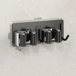 porte balais porte couverts adhésif mur noir gris moderne rangement cuisine salle bain
