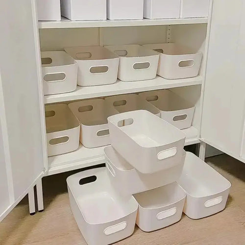 boîtes rangement blanc modernes 20.5cm 14cm 7cm poignées adhésives 10 pièces