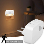 veilleuse led mini nuit blanc moderne capteur mouvement prise murale fixe 64x44mm opaquer sans