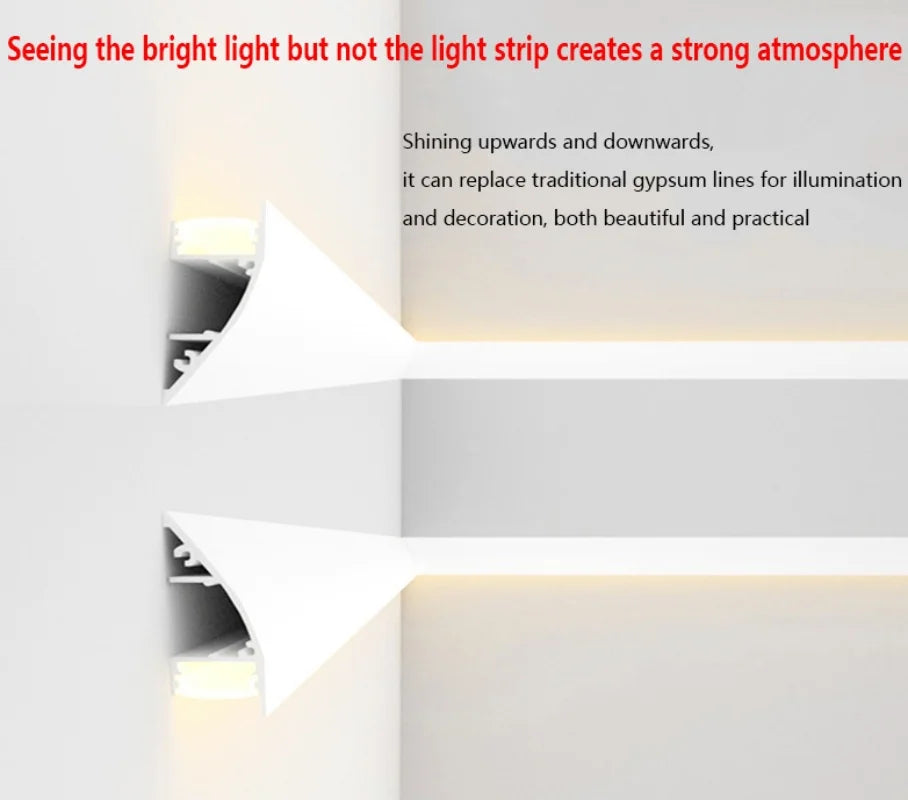 profils lumineux blancs modernes clips aluminium éclairage intérieur led barre surface montée
