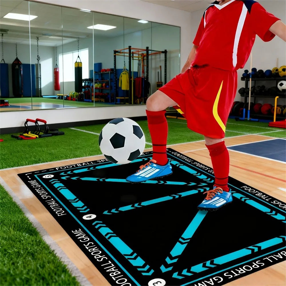 tapis sport football motif géométrique moderne entraînement intérieur enfant salon maison décoratif