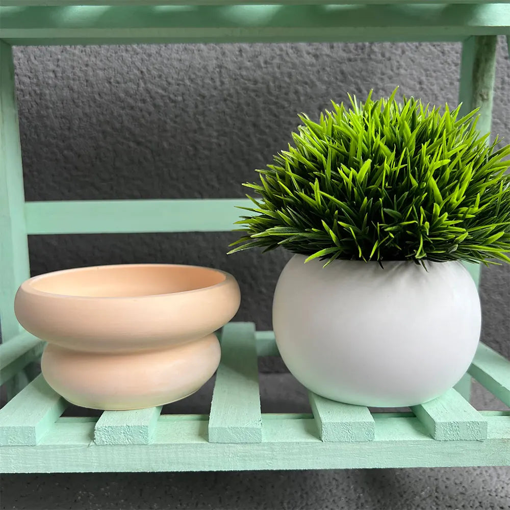 cache pots silicone blanc moderne plateau assorti cache pots beige minimaliste texture lisse
