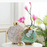 vase moderne élégant marbré couvercle doré multifonction fleur décoration intérieure blanc doré