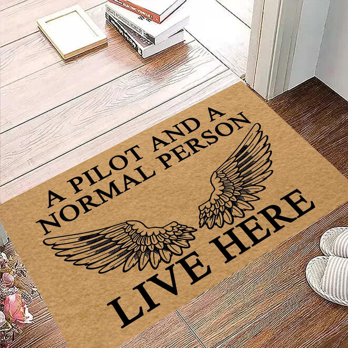 tapis antidérapant marron imprimé humour porte sol extérieur résistant bactéries corrosion adultes