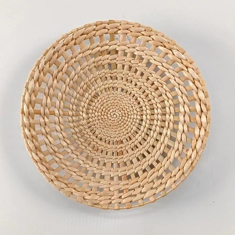 assiette décorative ethnique boho chic motif zigzag couleur naturelle mur cuisine salon maison rustique