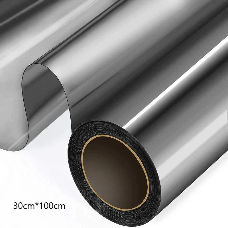 film fenêtre adhésif noir argent moderne protection solaire isolation thermique