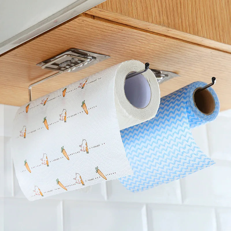 support papier essuie tout blanc bleu carottes zigzag adhésif moderne organisation cuisine rouleau essuie
