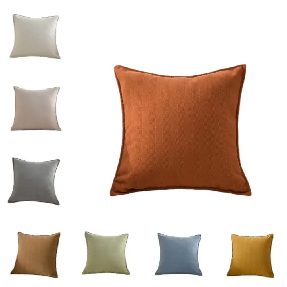 housses coussin carré polyester gris clair moderne non toxique 45x45cm fixations
