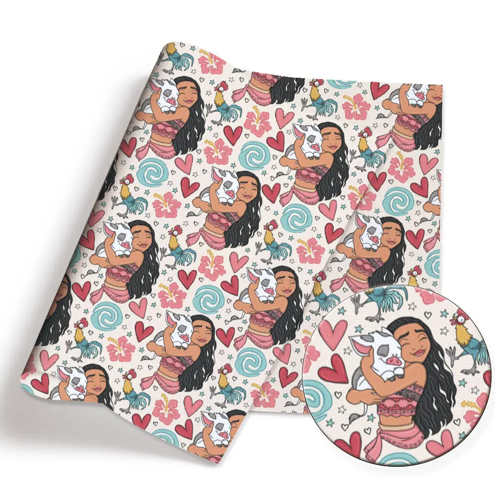 tissu patchwork disney aurora ariel cendrillon mickey bleu vert rose blanc coton 140x50cm