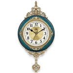 horloge murale baroque quartz aiguilles 30cm blanc doré salon unique
